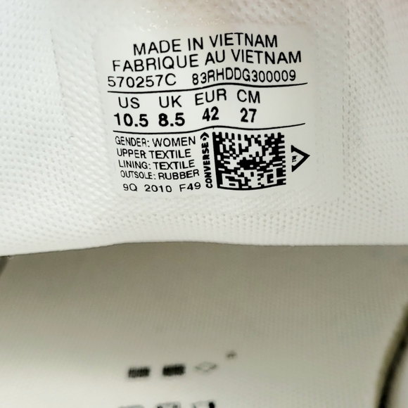 Converse CTAS Move OX White Women’s 10.5 - Picture 7 of 7